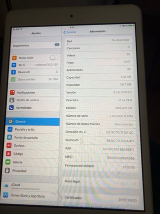 iPad Mini 1ra Gen Blanco