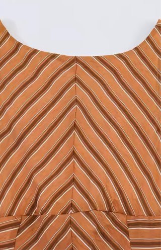 Vestido Zara Rayas Naranja y Marrón Talla M