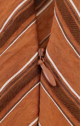 Vestido Zara Rayas Naranja y Marrón Talla M