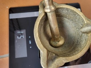 Mortero Almirez Bronce Macizo Antiguo
