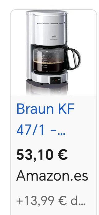 Cafetera Goteo Braun Blanca