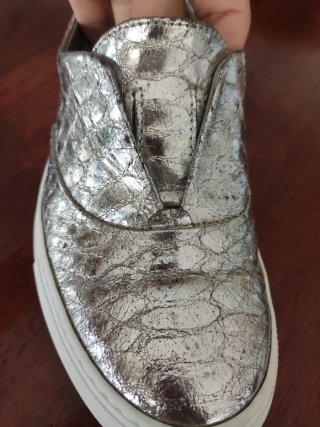 Sneakers slip-on Boemos donna argento 37
