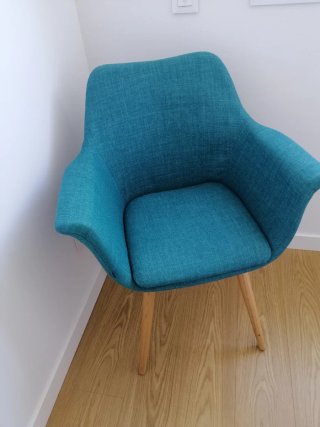 2 Sillas de diseño. Modernas Azul Turquesa