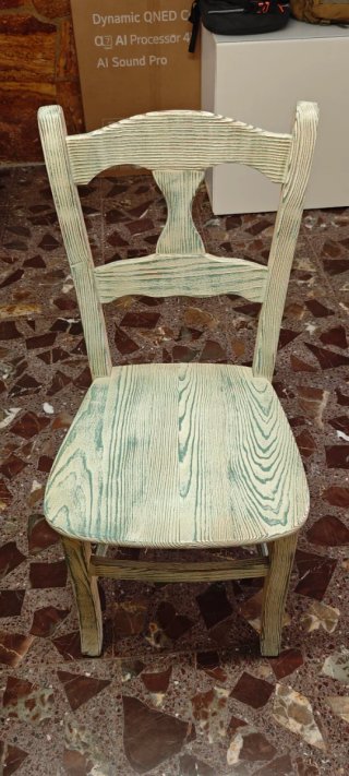 Mesa madera maciza y 6 sillas, mesa vintage