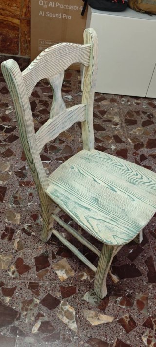 Mesa madera maciza y 6 sillas, mesa vintage