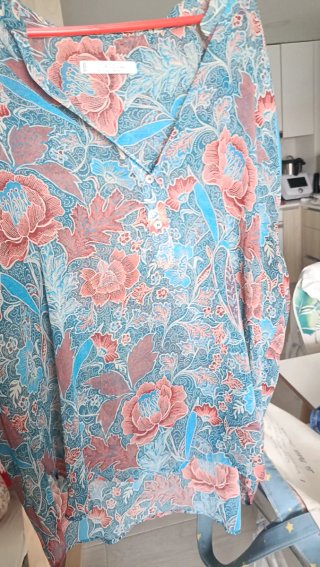 Camisa MNG verde y blanco