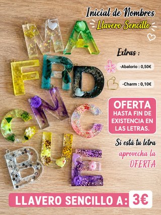 Llavero Inicial Nombre Sencillo Oferta 3€
