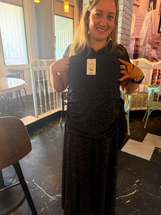 Vestido fiesta negro plateado El Corte Inglés