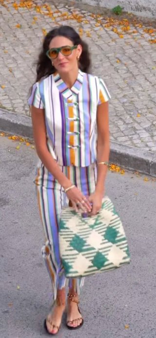 Conjunto Top y Pantalón Rayas T/XS zara