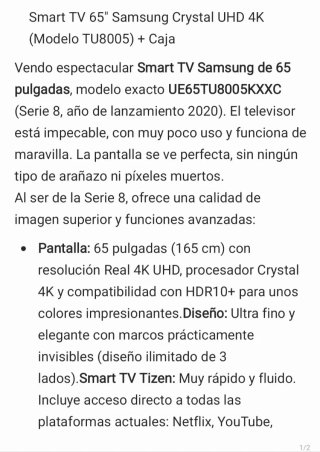 Samsung Crystal UHD 65 4K TU8005