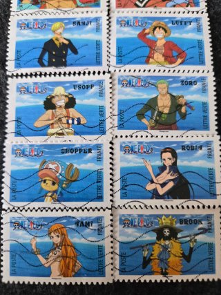 Lote 12 Sellos One Piece Oficiales La Poste FR