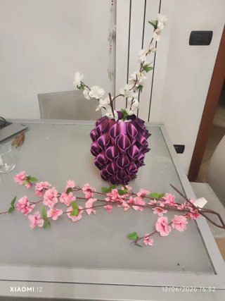 Vaso decorativo 3D bicolore viola blu