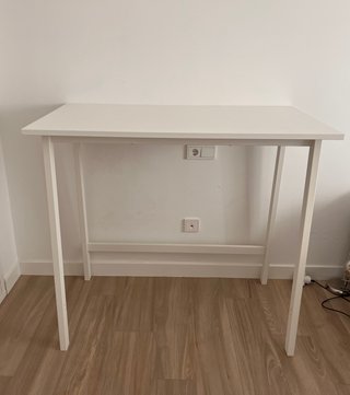 Mesa alta estudio/trabajo blanca madera