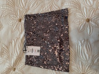 Falda lentejuelas gris/plata Talla S