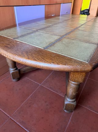 Mesa de centro madera y cerámica