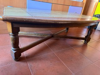 Mesa de centro madera y cerámica