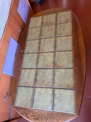 Mesa de centro madera y cerámica