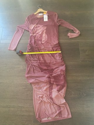 Vestido largo rosa con estampado