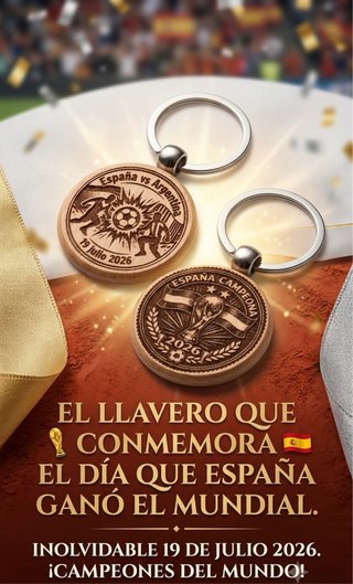 Llavero España Campeona Mundial 2026 grabado.