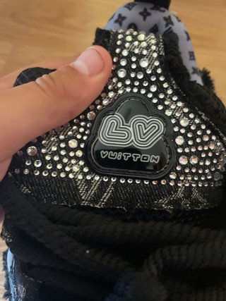 Scarpe nere e argento con strass