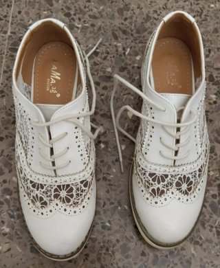Zapatos blancos encaje fiesta talla 38
