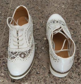 Zapatos blancos encaje fiesta talla 38