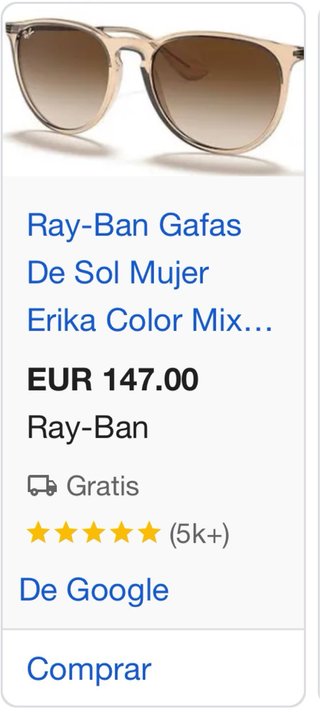 Gafas de sol Ray-Ban Beige/Marrón EriKa