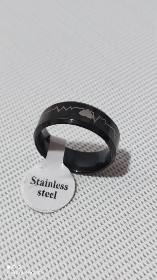 Anillo Acero Inoxidable Diseño Pulso Talla 19