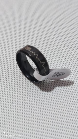 Anillo Acero Inoxidable Diseño Pulso Talla 19