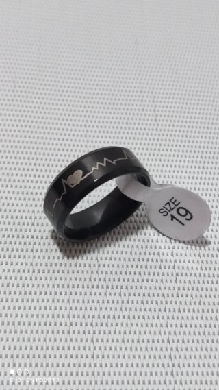 Anillo Acero Inoxidable Diseño Pulso Talla 19