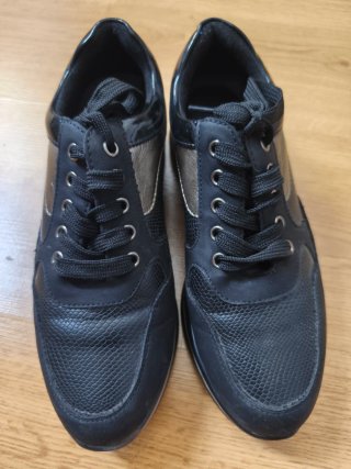 Zapatillas deportivas mujer negro y plateado