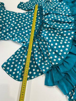 97.-Vestido Flamenca Lunares Azulón