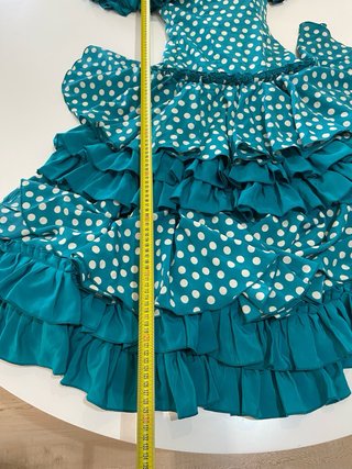 97.-Vestido Flamenca Lunares Azulón