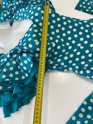 97.-Vestido Flamenca Lunares Azulón
