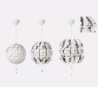 Lámpara Techo Ikea Blanca/Gris 35cm