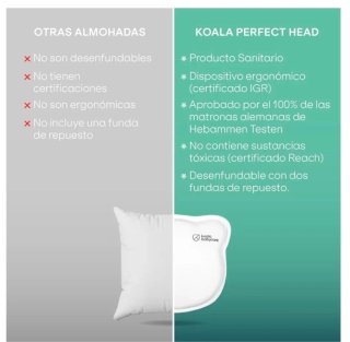Almohada bebé Koala Babycare con 2 fundas.