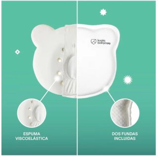 Almohada bebé Koala Babycare con 2 fundas.