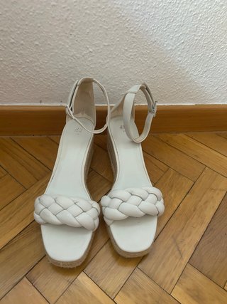 Sandalias H&M Blancas Esparto Talla 39