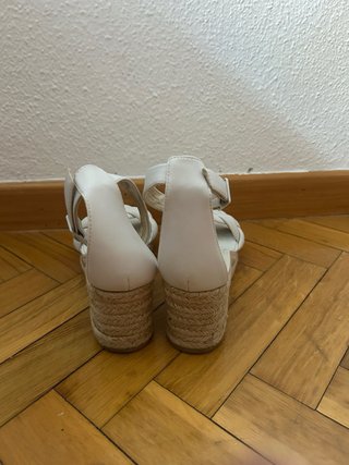 Sandalias H&M Blancas Esparto Talla 39