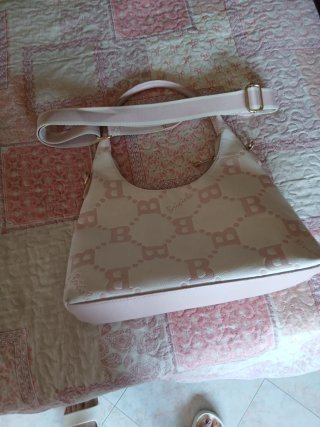 Borsa Briciole donna rosa e bianca