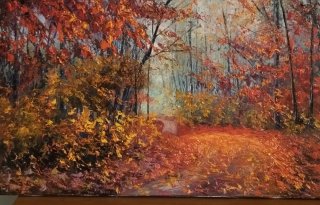 Cuadro al óleo pintado con espátula 55x33