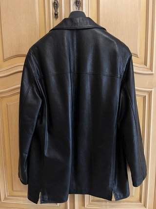 Giaccone in vera pelle nero