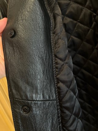 Giaccone in vera pelle nero