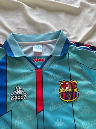 Camiseta retro FC Barcelona x Kappa vintage azul