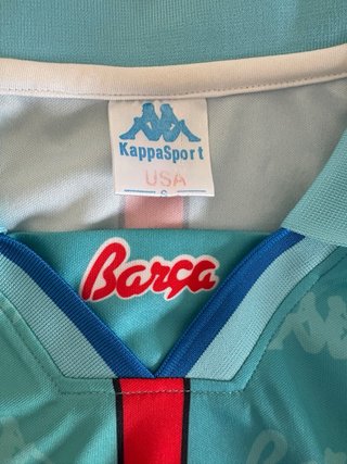 Camiseta retro FC Barcelona x Kappa vintage azul