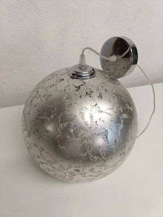 Lámpara de techo esférica plateada