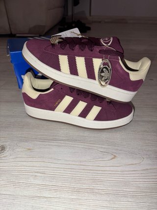 Adidas Campus Morado/Beige con Detalles Brillantes