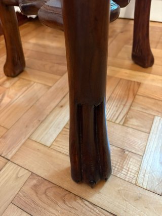 Mesa auxiliar antigua madera mármol