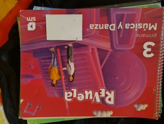 Libros de lengua, mate, cono, música de tercero