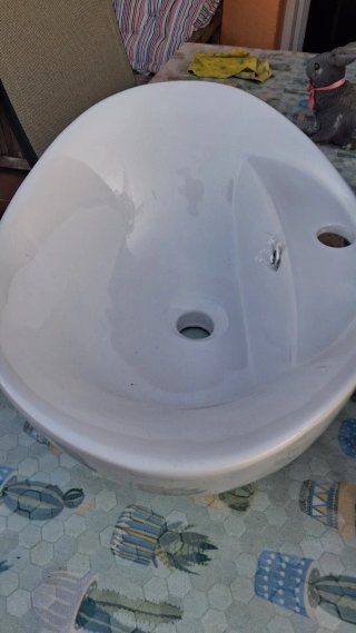 Lavabo de porcelana blanco sin estrenar